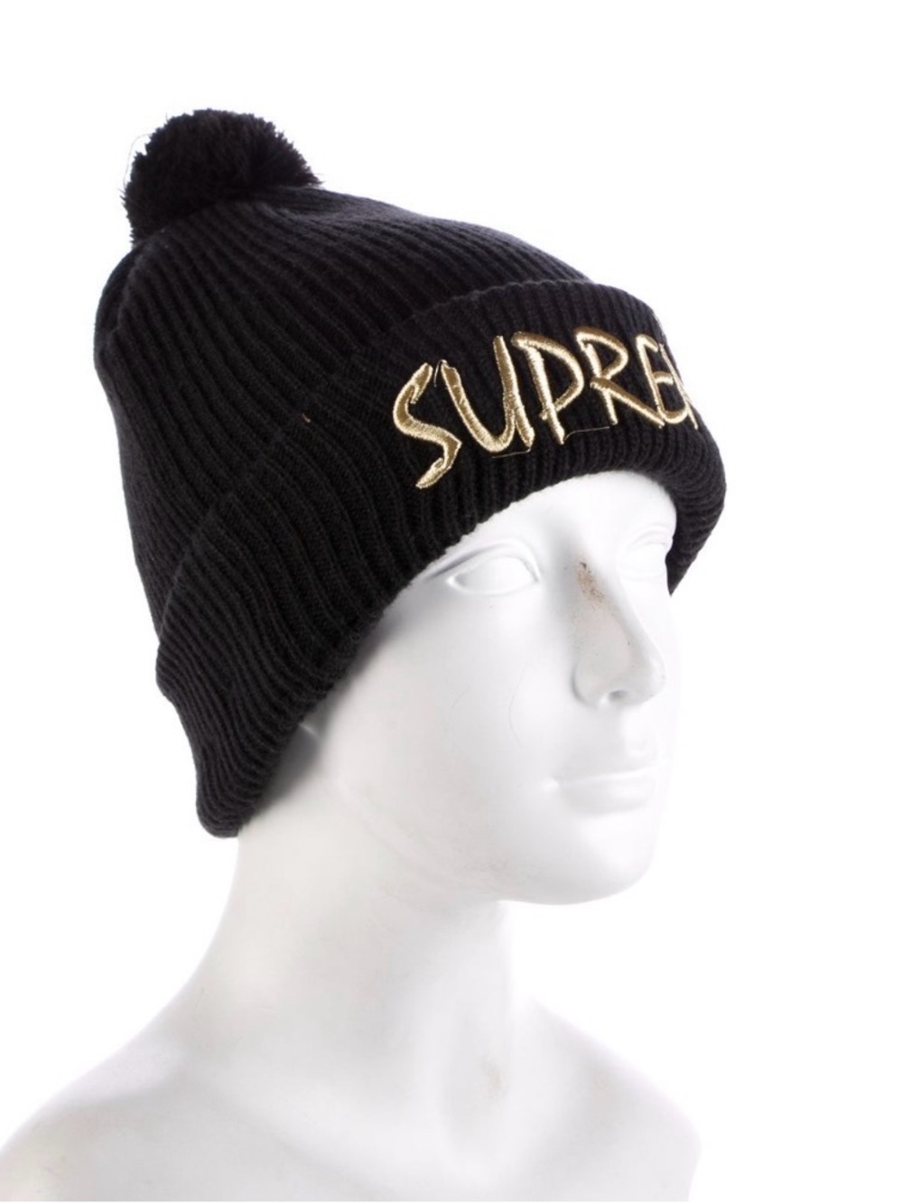 Supreme x New Era FW13 Beanie – Black Small Box Logo Pom Hat – Rare